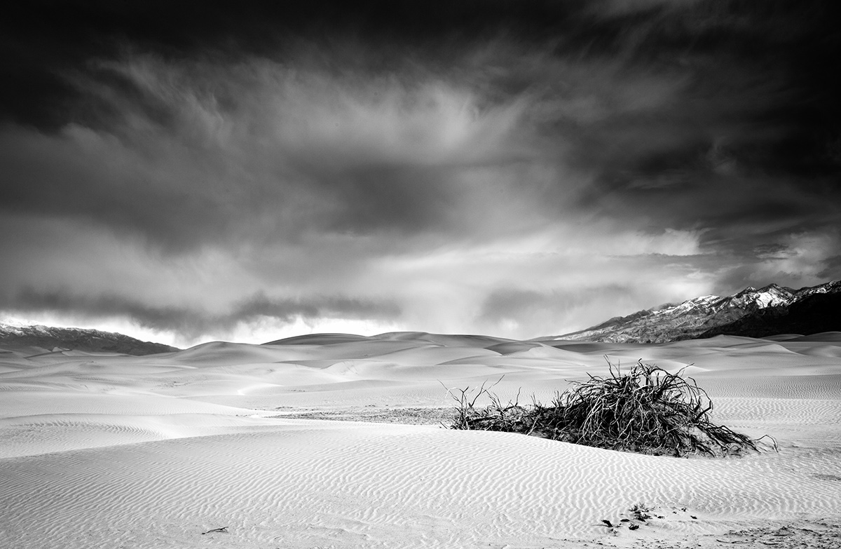 Death Valley sand dunes desert snow