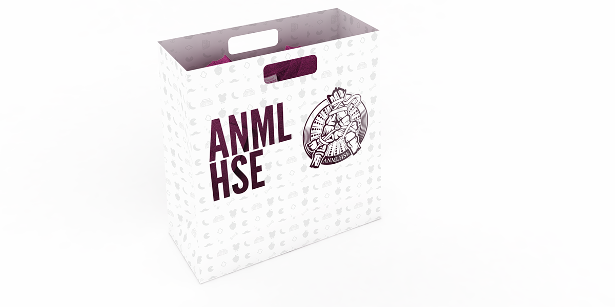 Clothing anmlhse Packaging vector concept