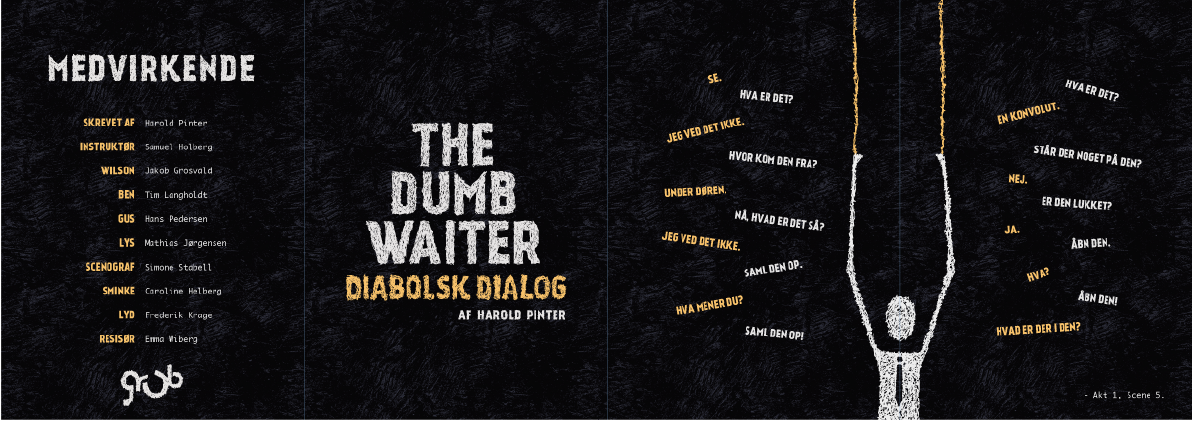 theater  visual identity Poster Design hand drawn Harold Pinter the Dumb Waiter branding 