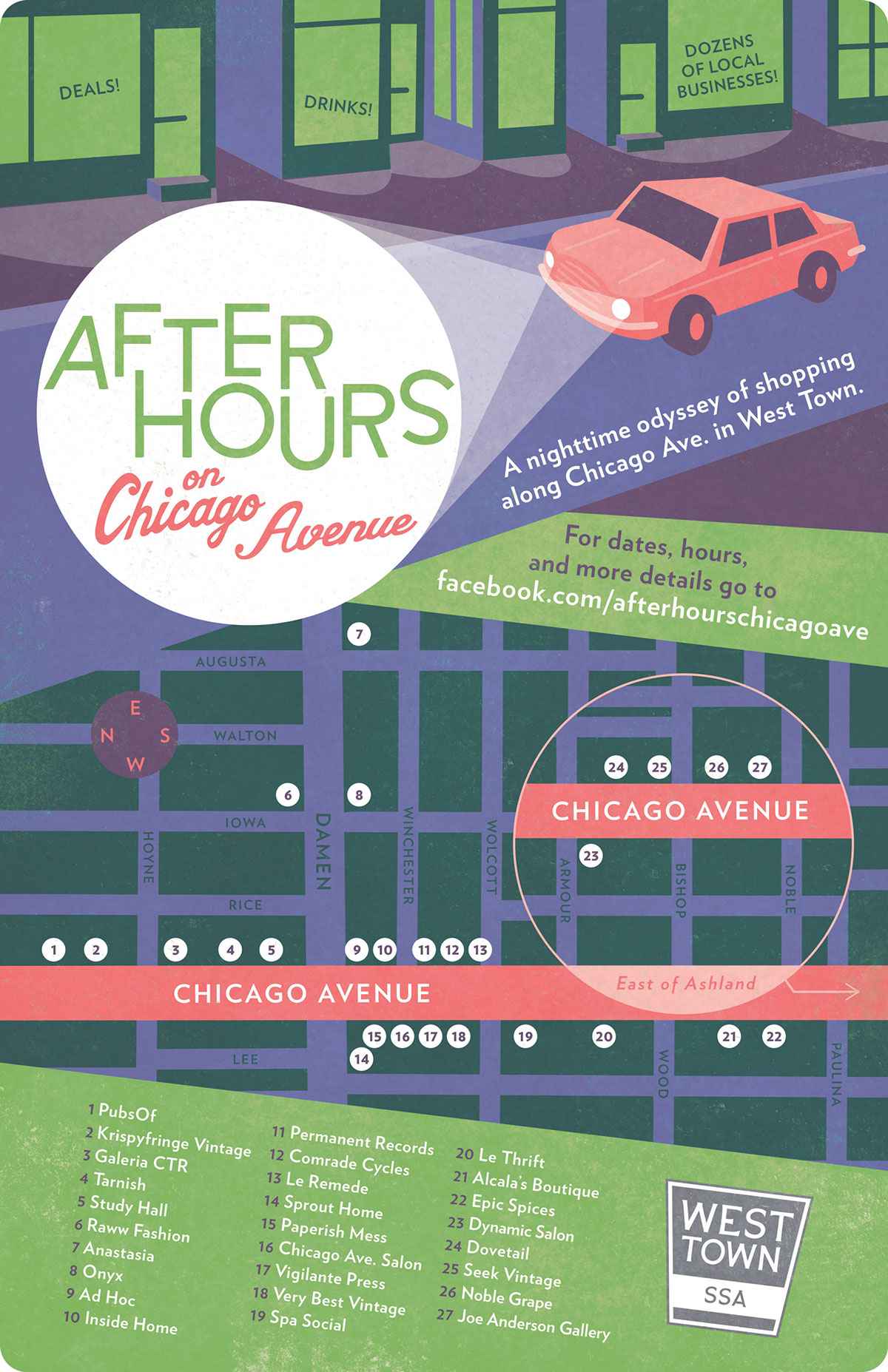 chicago map flyer poster Event party