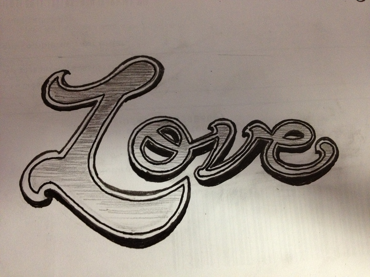 Adobe Portfolio Love handwritten type letters pen micron