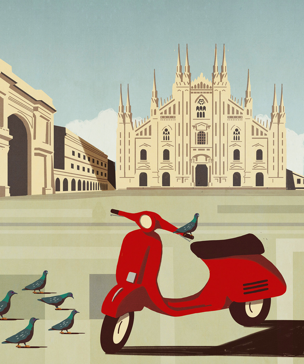 city illustration conceptual illustration Editorial Illustration fiat 500 Florence milan packaging illustration Venice