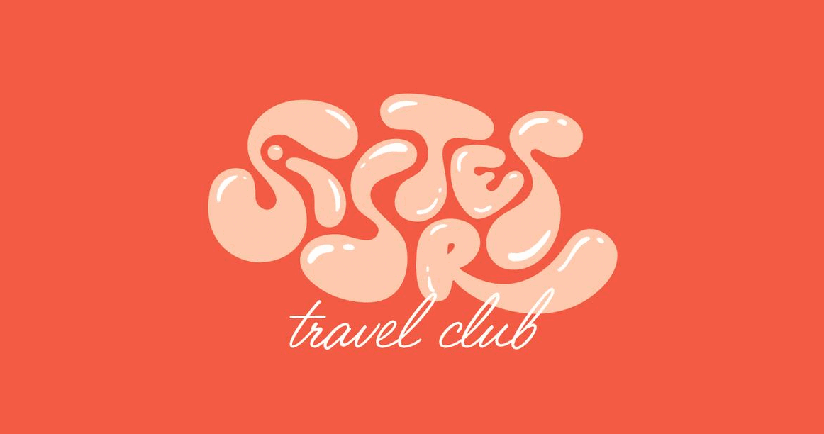 Sisters Travel Blog logo funny cute vector typography   Logo Design brand identity