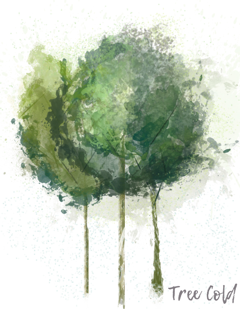 ILLUSTRATION  psd Tree  Nature lover cold color watercolor