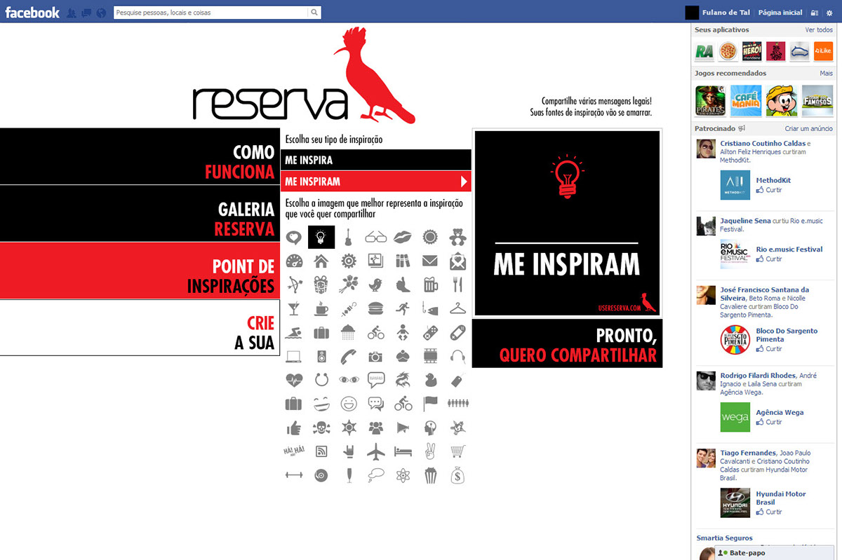 reserva design campanha Redação online digital api aplicativo app criação facebook Internet publicidade Webdesign webwriting