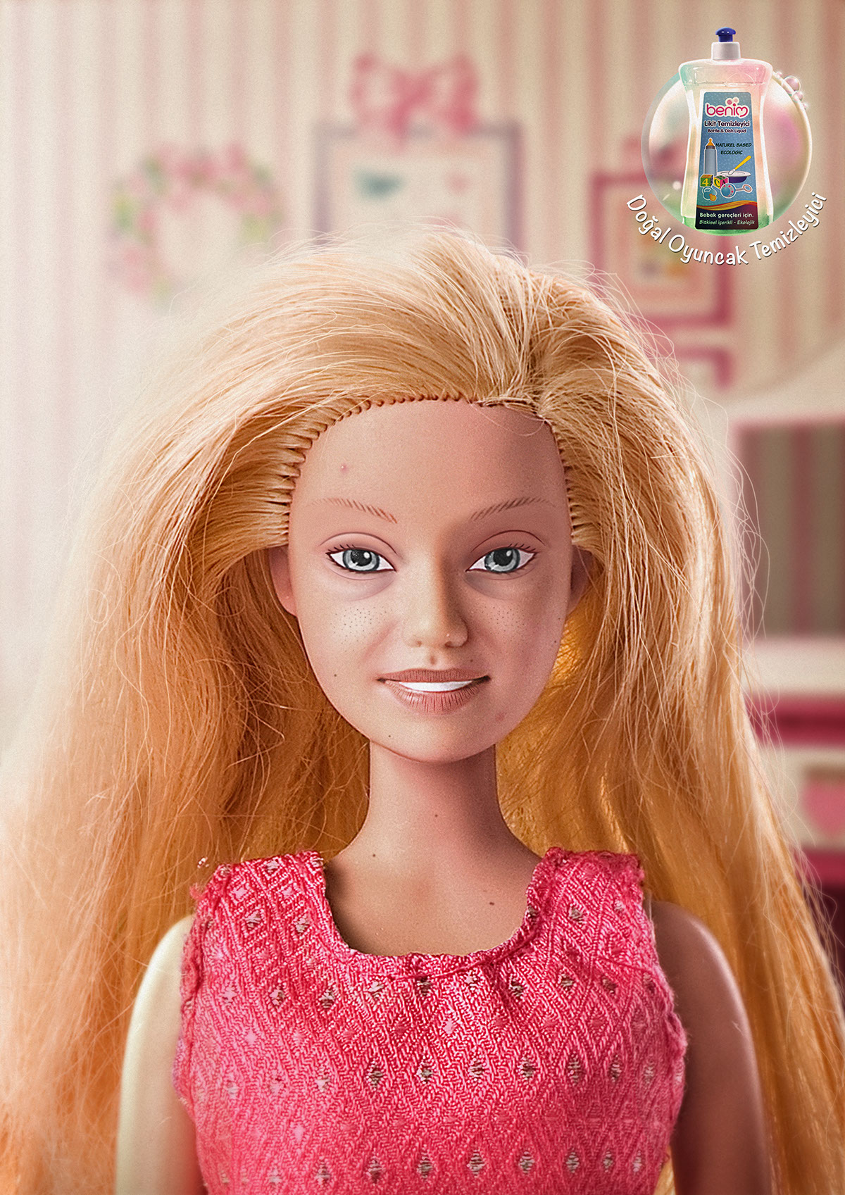 toy toy cleaner Uzay Kimya benim barbie doll