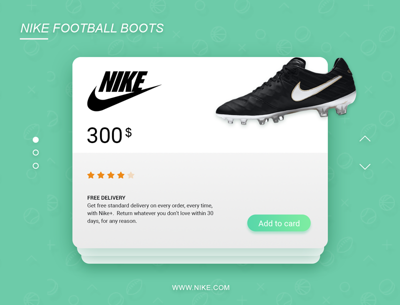 Nike football boots card Web design baku