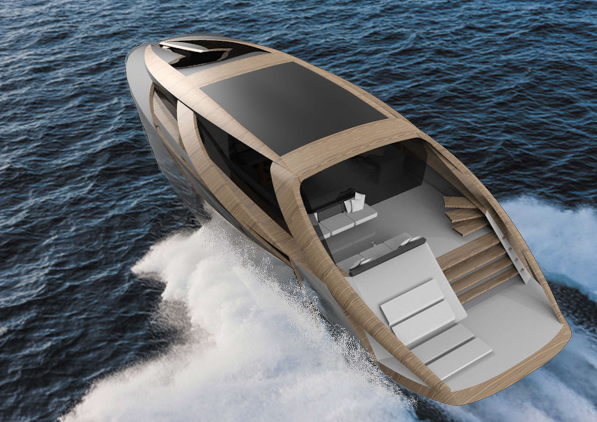 yacht concept RCA alias automotive 3D computer modeling luxury yacht riva 14 meter yacht Boat Concept motor boat Vehicle Design Transportation Design