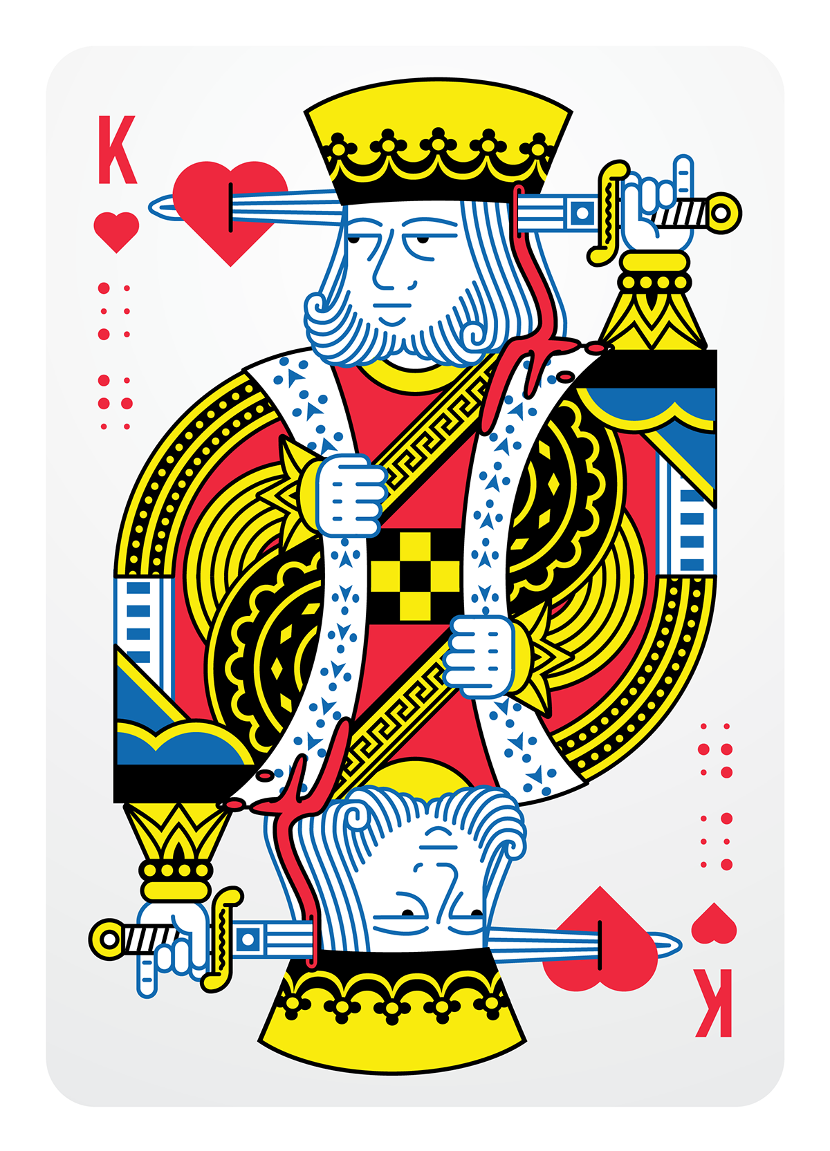 king of hearts playing card card king Braille