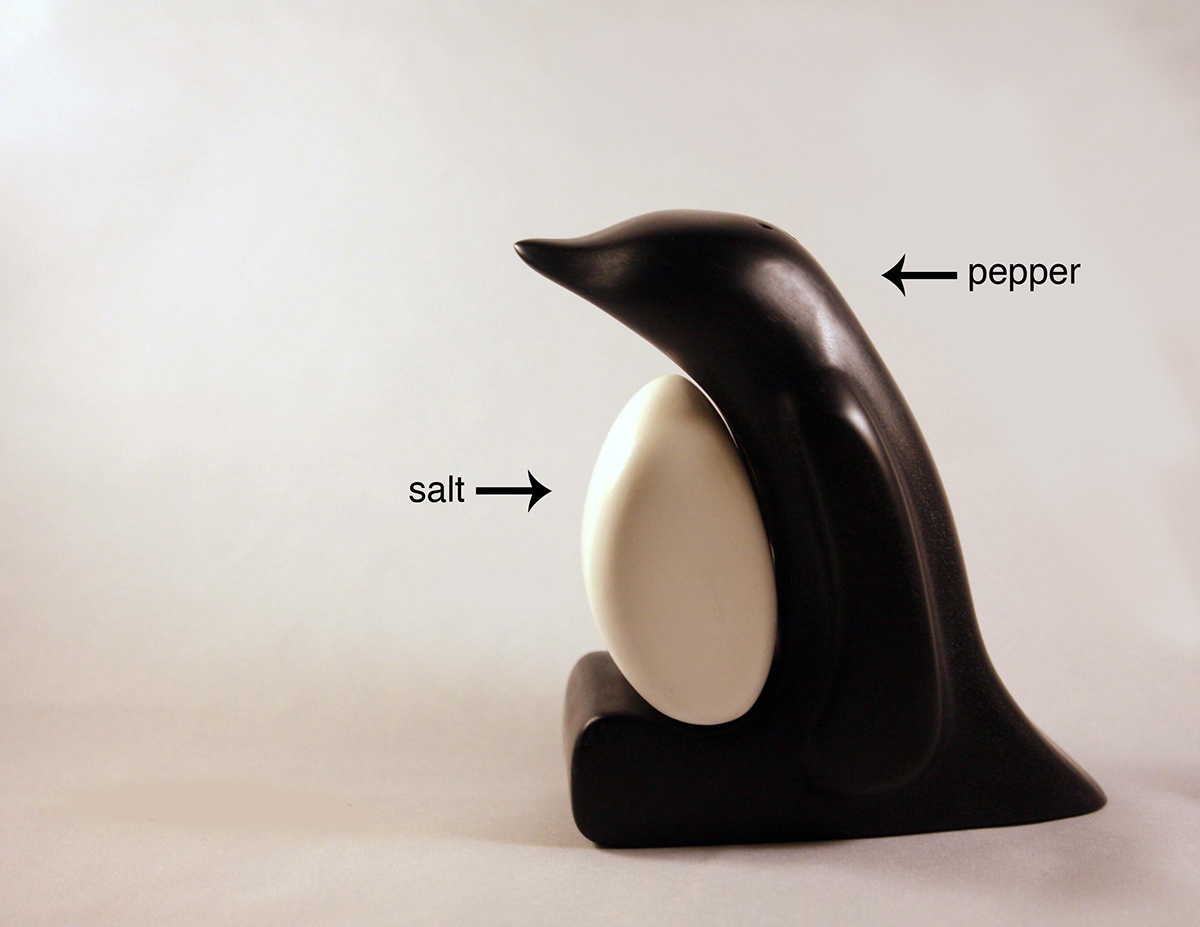 penguin pepper Salt plastic