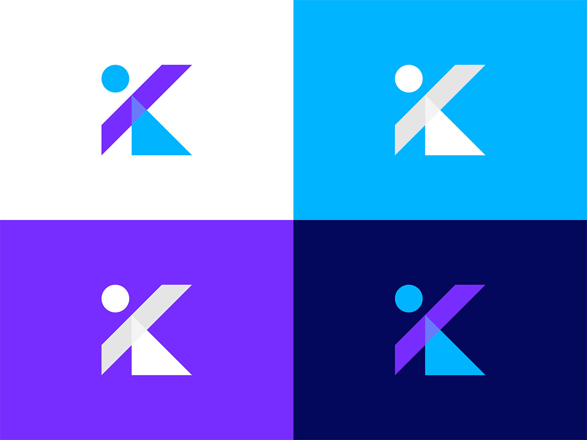 brand identity branding  geometric logo K letter K Letter Logo letter logo Logo Design modern k logo overlay design visual identity