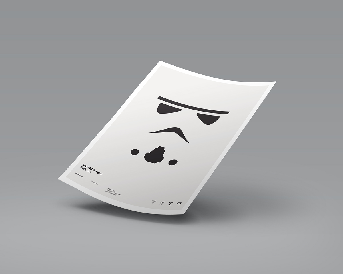 star wars stormtrooper Clone trooper evolution poster Minimalism