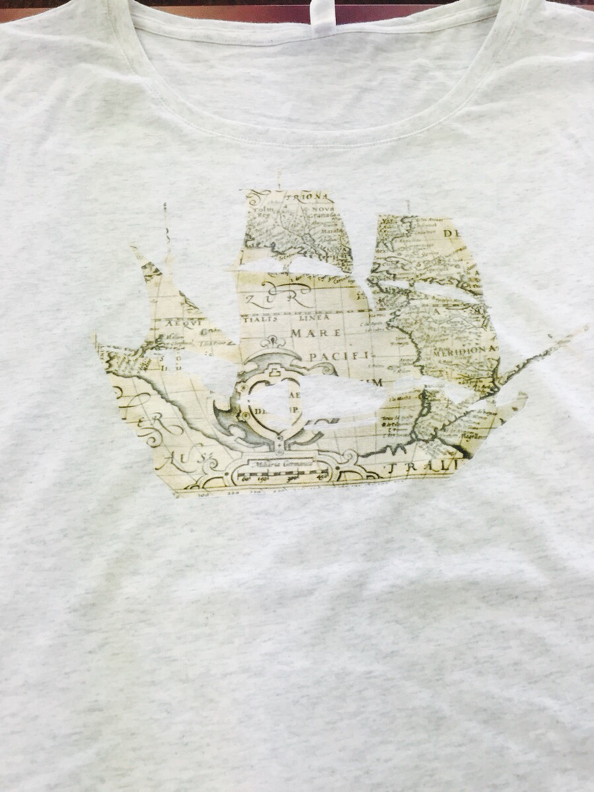 pirate ship Century map tshirt shirt