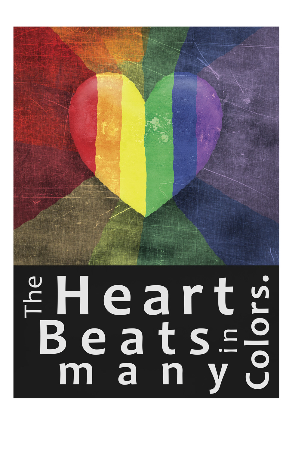 heart colored color multicolor multicolored rainbow poster design Love