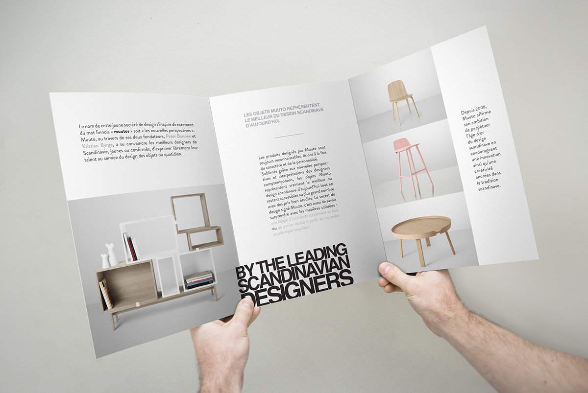 Muuto depliant design meuble flyer brochure Booklet architectur Scandinavie scholar school student étudiant Work 