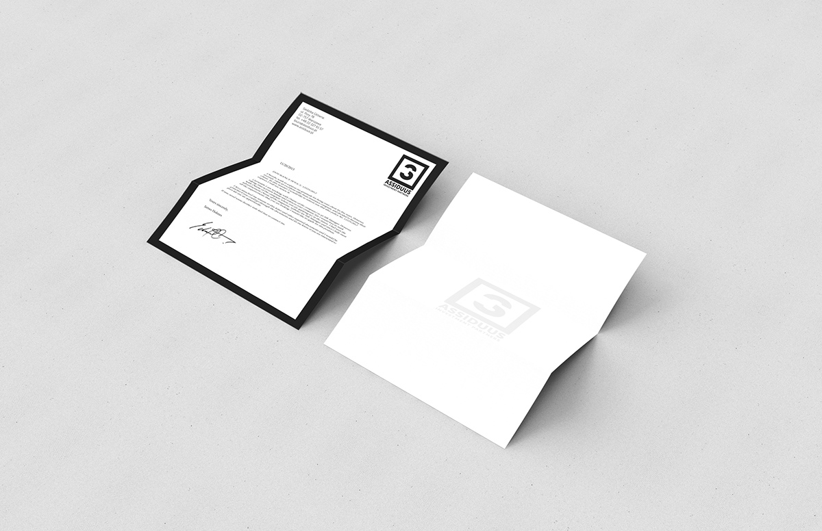 logo Logo Design Assiduus finance Corporate Identity black and white classy business identity business card envelope stationary Latin