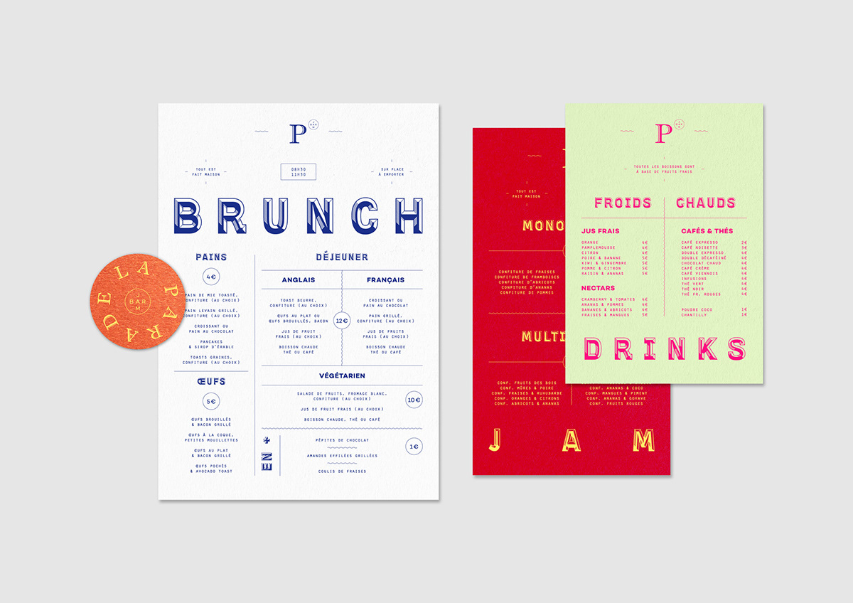 Logotype branding  identity ArtDirection Stationery restaurant menu colorfull Food  Packaging
