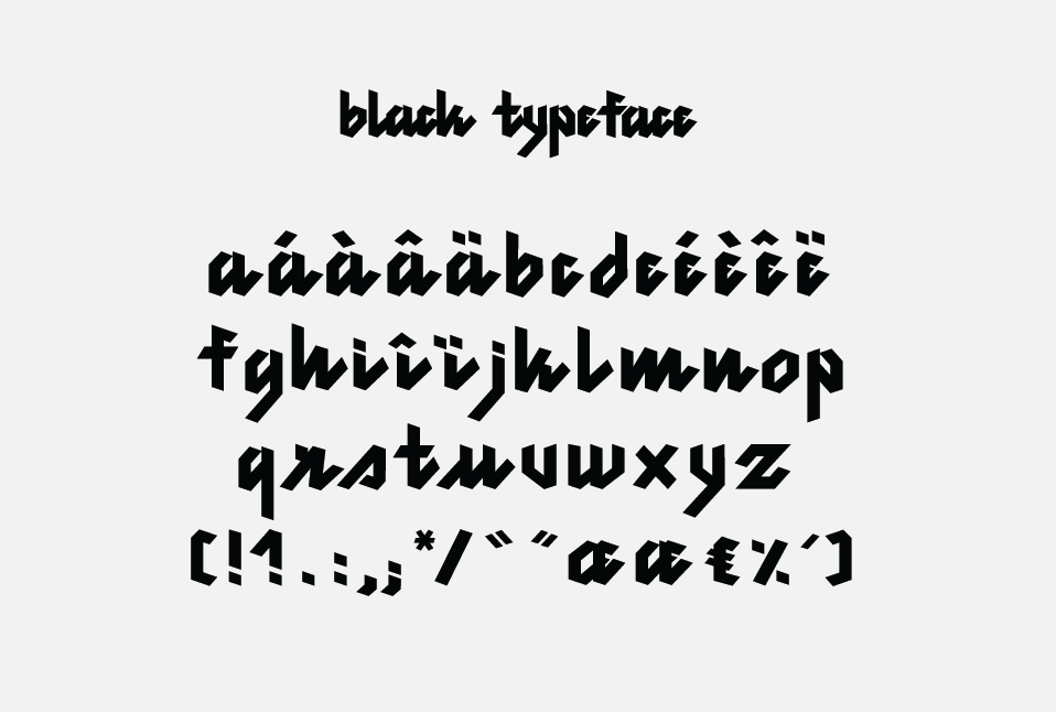 cursive Typeface type bold