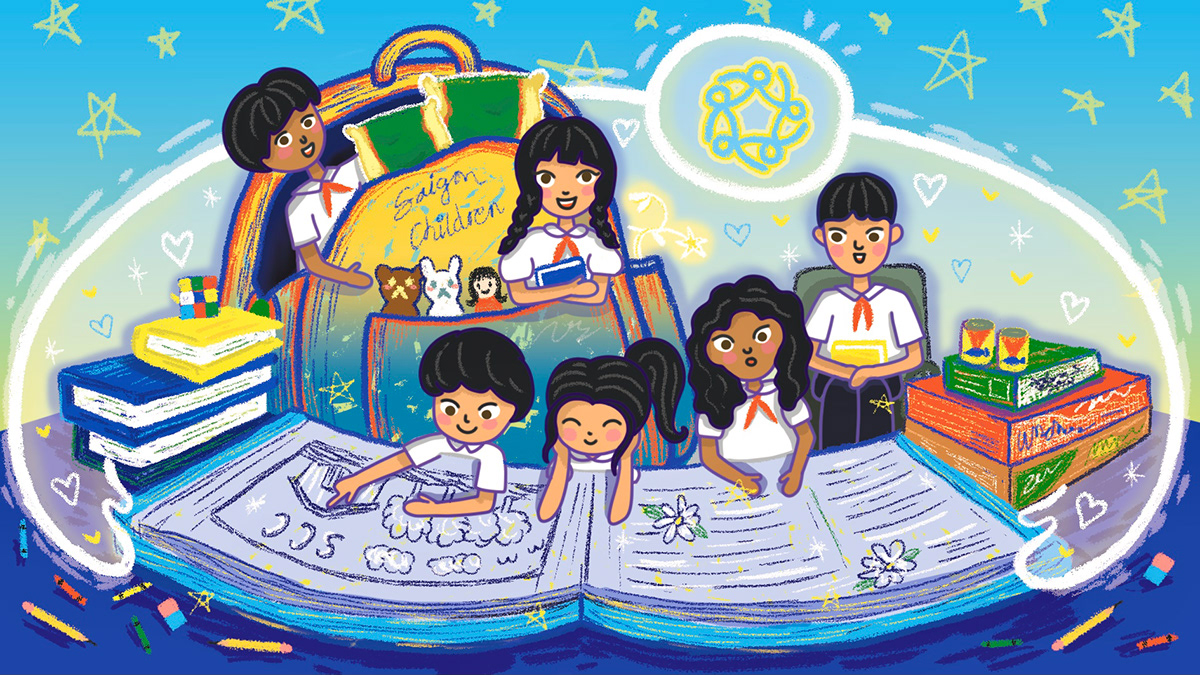 artwork calendar charity children COVid Drawing  fundraising Illustrator print design  vietnam