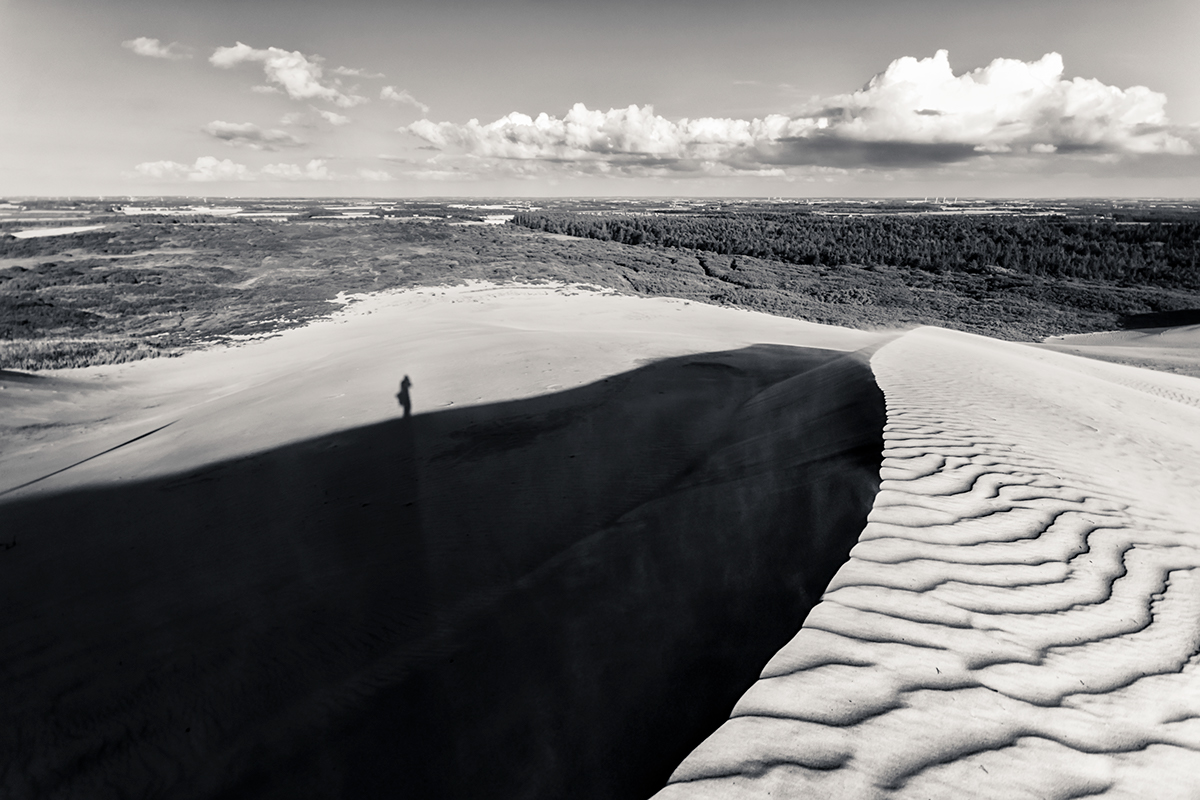 landscapes people interaction black and white sand beach Ocean denmark Europe emotion look view summer solitude remote