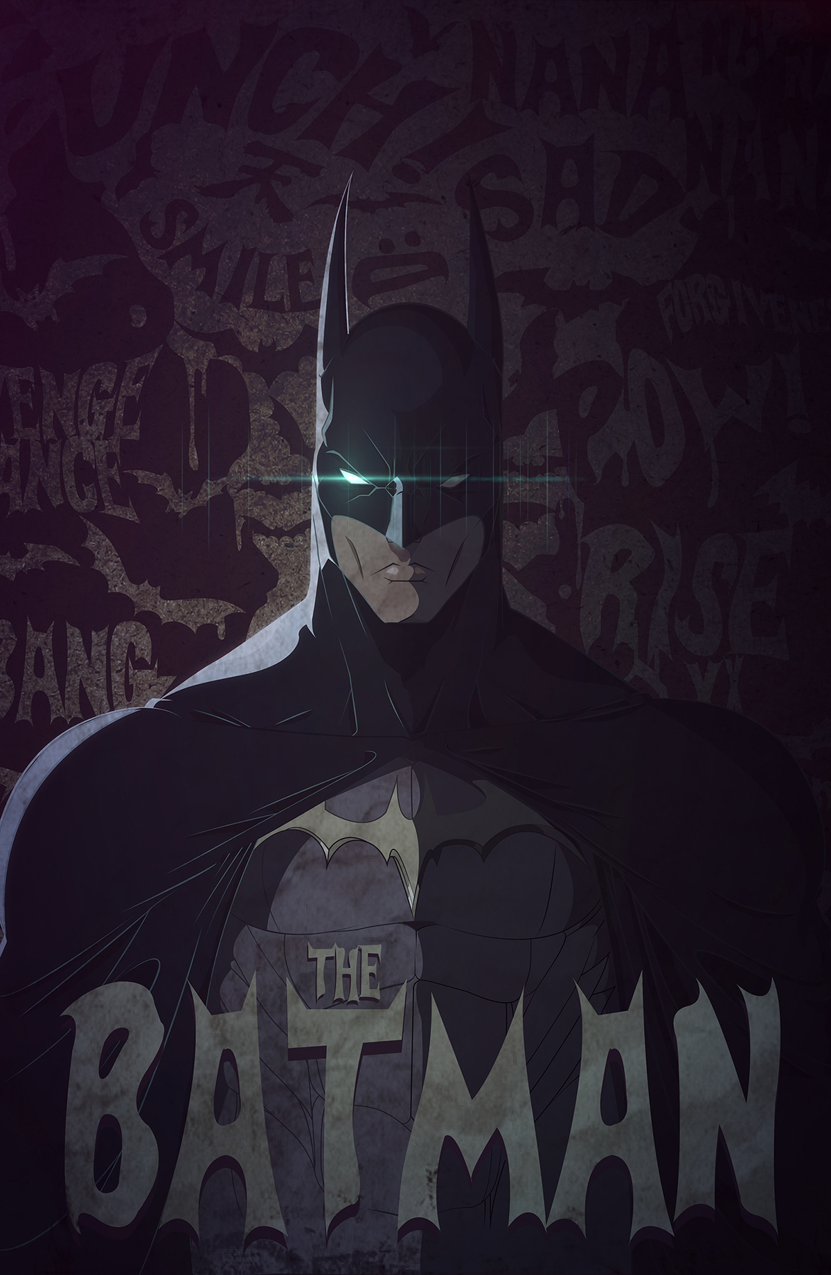 design vector color Osmarshotgun sketch batman dc dark dark knight black night The Batman poster