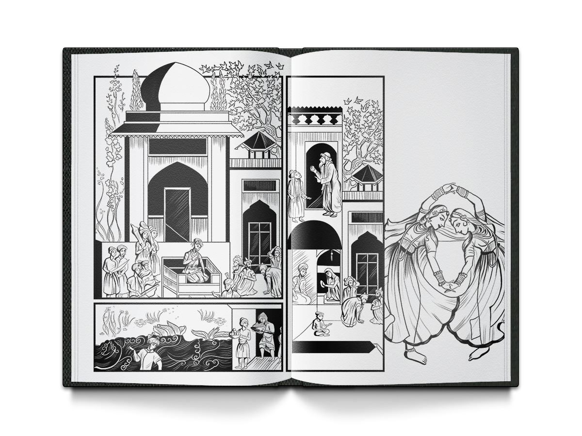 Pakistan  book book design politics partition India gandhi Jinnah Subcontinent history Miniature Comic Book Graphic Novel