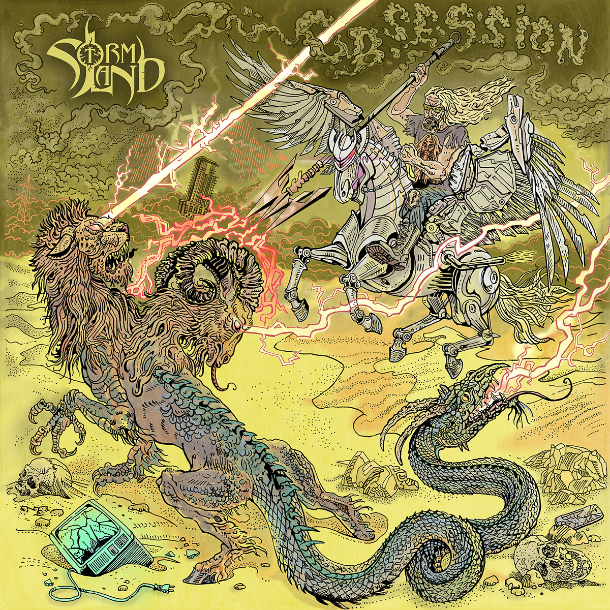album cover artwork beast fantasy ILLUSTRATION  metal metal band postapocalyptic rock band Scifi
