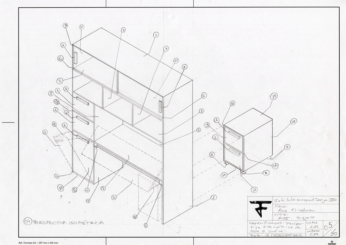 product furniture design Project mobiliary piece Shelf shelves technical technicaldrawing productdesign furnituredesign industrial industrialdesign representation