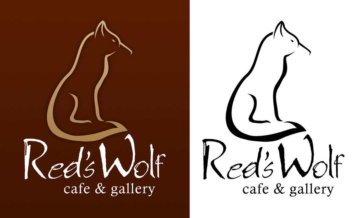 cafe Red's Wolf little red riding hood gallery thesis menu brochure business card logo design