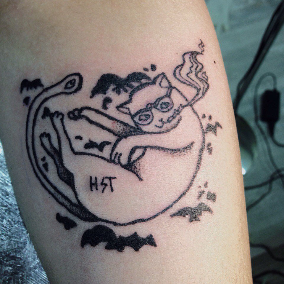 tattoo hand poke flash set set tatto set Cat HST totoro frog booze