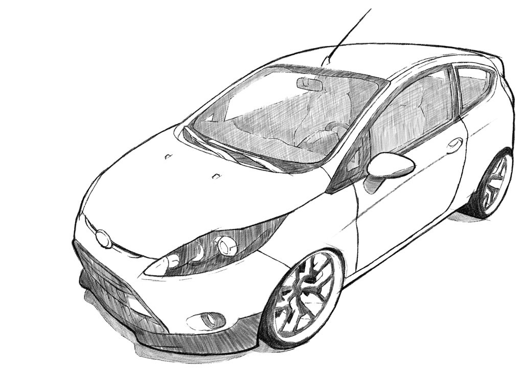 Continuous line drawing of a simple car above view-saigonsouth.com.vn
