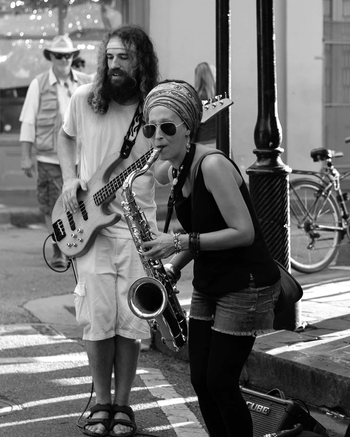b&w photography buskers frenchmen street monochrome musicians new orleans Nikon Df Street Artists voigtlander
