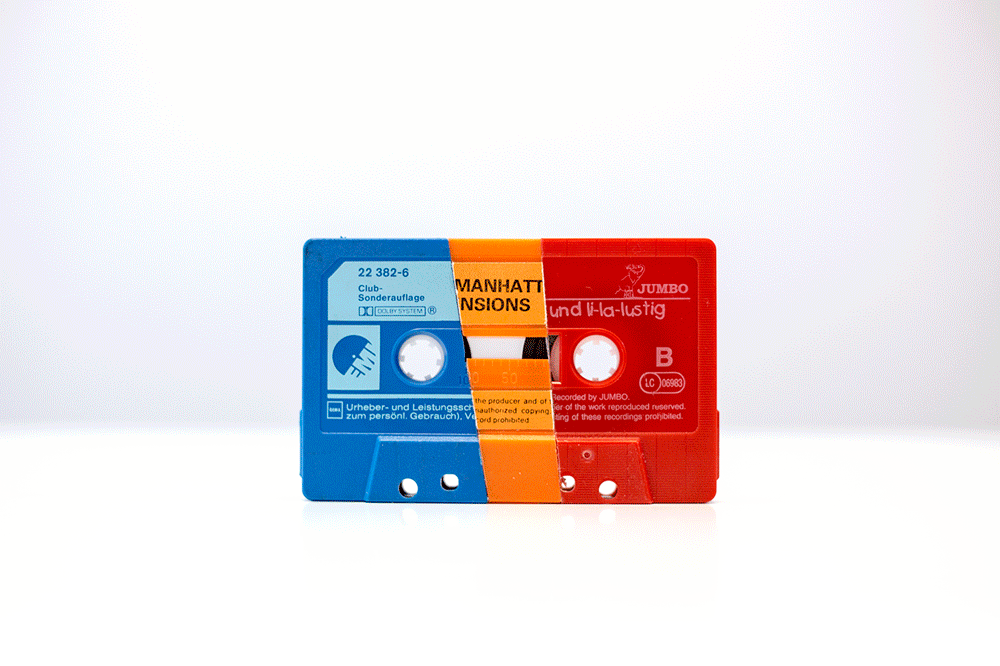 mixtape arty farty art music mix cut Glue cassette tape colorful
