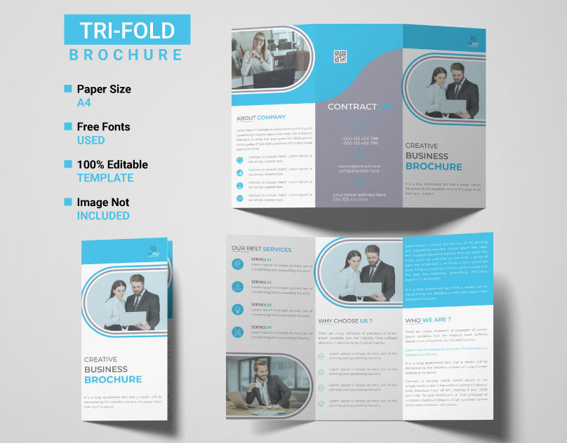 ads brand identity business company corporate design identity marketing   modern trifold brochure