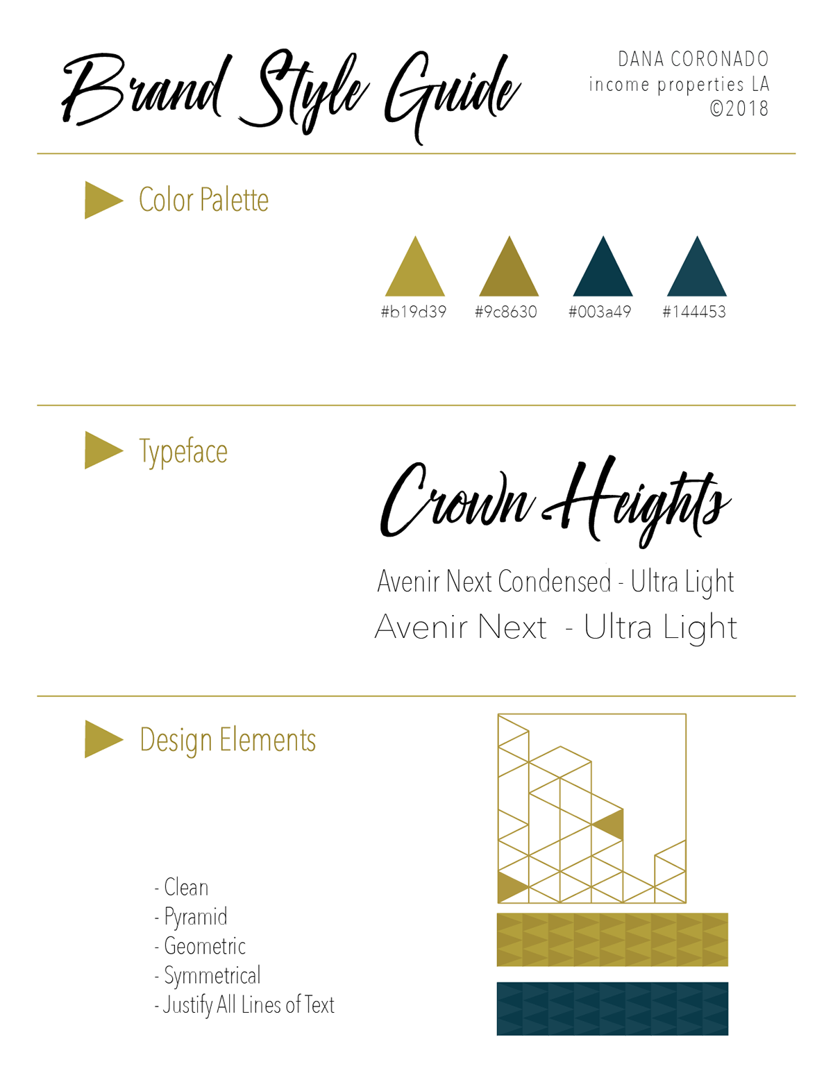 branding  real estate modern geometric pattern gold sign Minimalism Logo Design