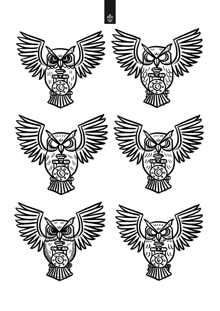 owl ILLUSTRATION  animal Steam motorcycle Bike biker logo münster