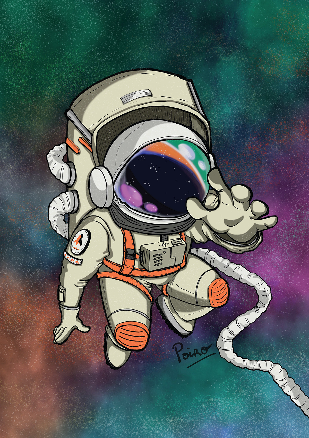 digital illustration digital ILLUSTRATION  Space  astronaut galaxy Digital Art  Character design  concept art
