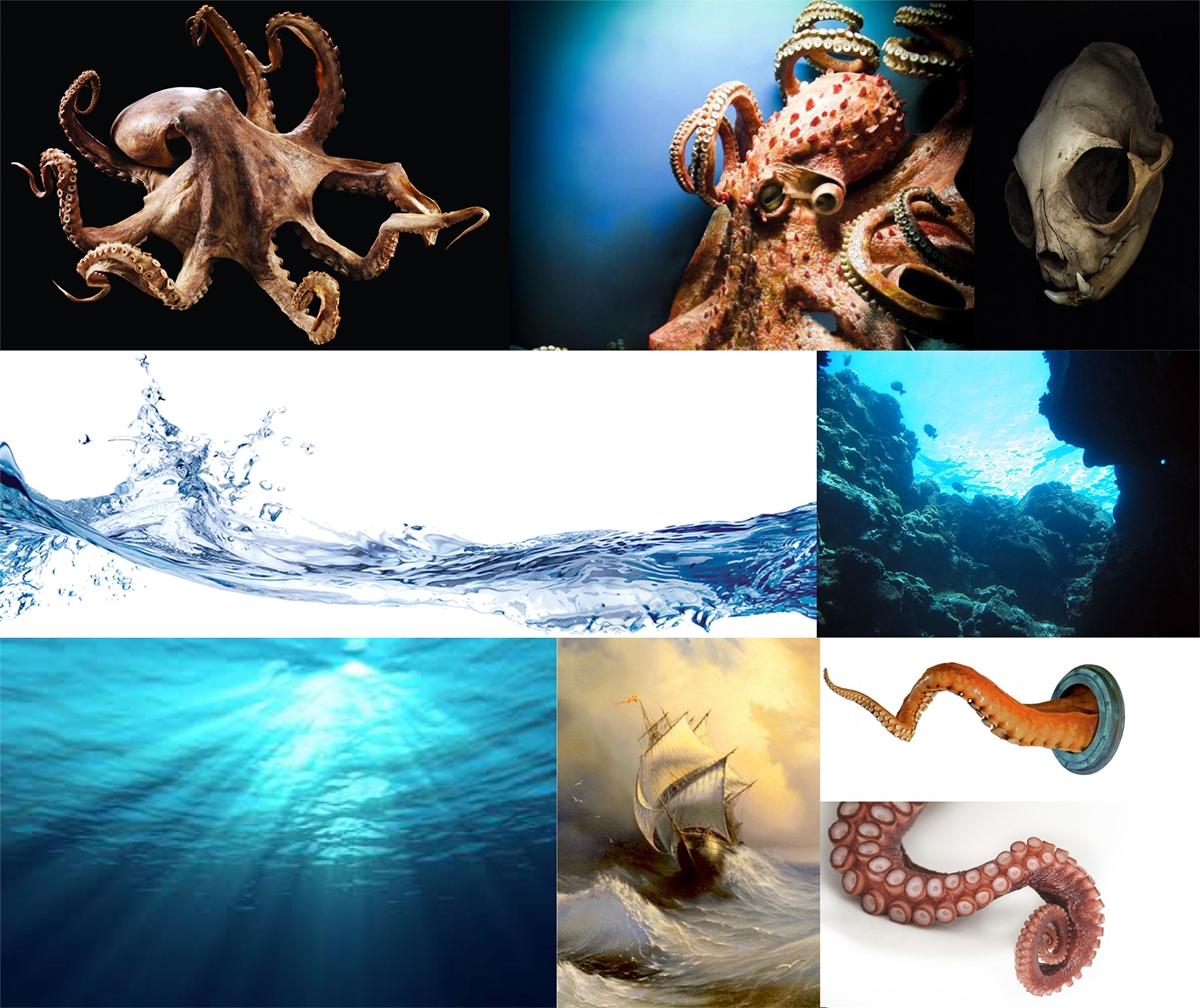 arte digital Montaje color kraken Monstruo ilustracion oscuro creativo