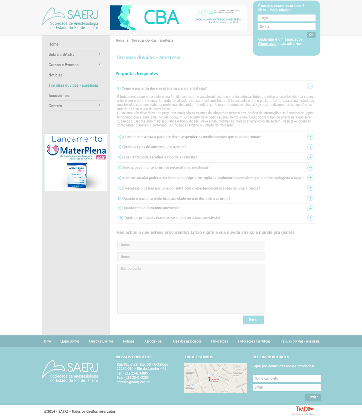 Health anestesia anestesiologia medical Medical Site Layout site design