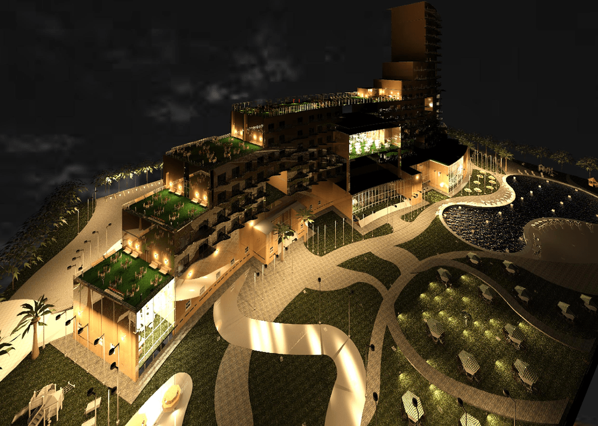 hotel design 3D architecture Render modern sea alamein exterior
