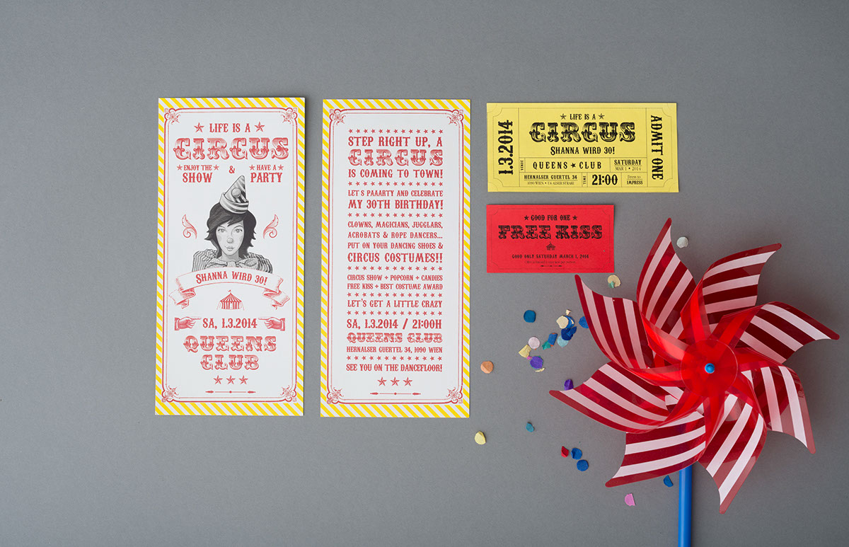 birthday invitation circus party Event Design