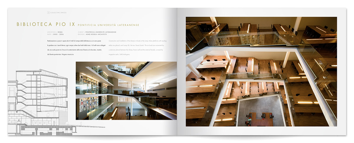 wood Devoto arredamenti Interior design brochure istitutional Materic korian