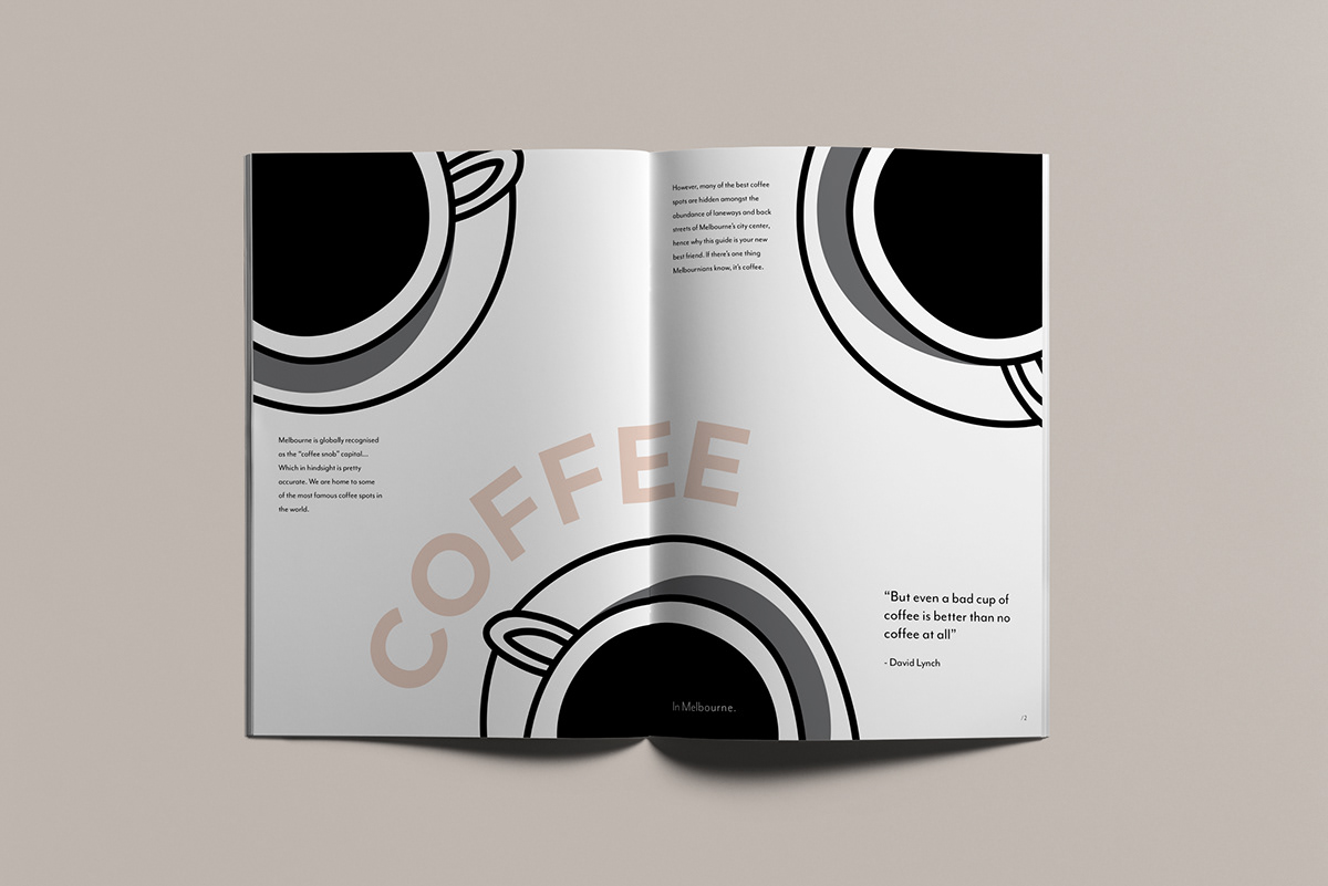 Adobe Portfolio design graphic design  Guide Melbourne Melbourne coffee spots photoshop typography  