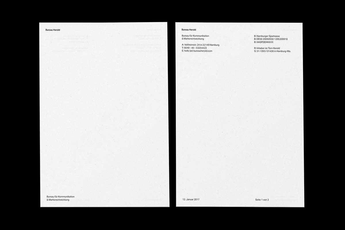 bureauherold communication branding  Stationery bureau graphic