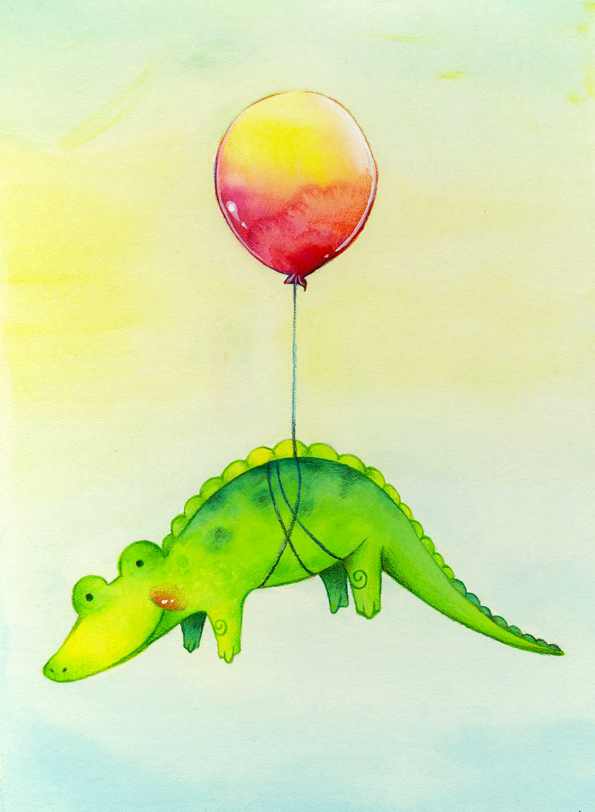 children's art alligator balloon cute