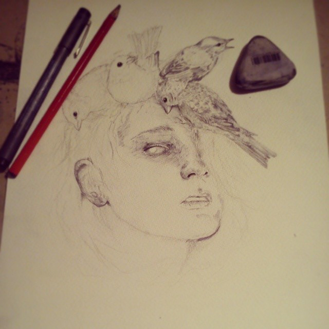birds irish dublin pen ballpoint ink Fineliners girl