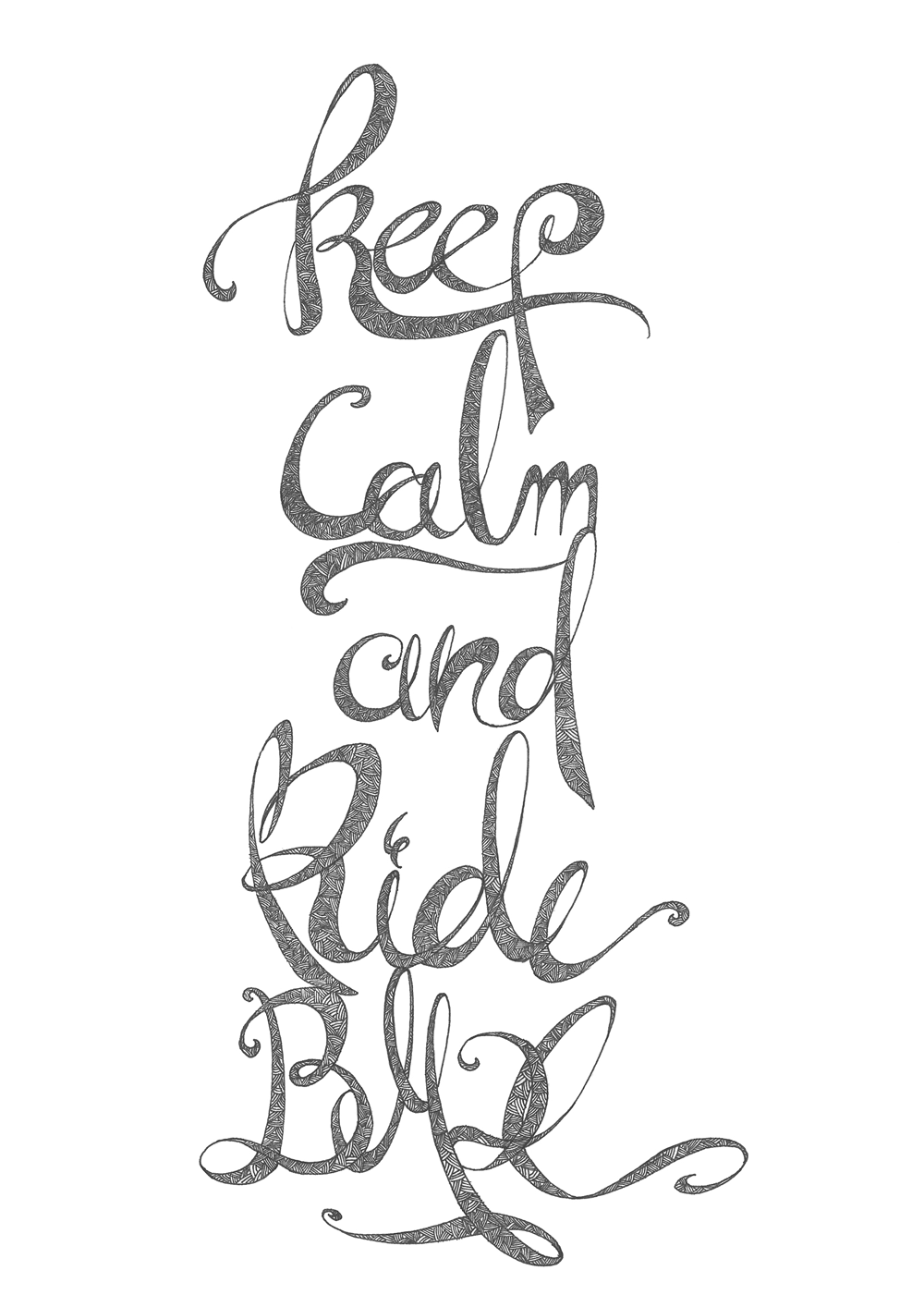 keep clam HAND LETTERING typo bmx staedtler black and white