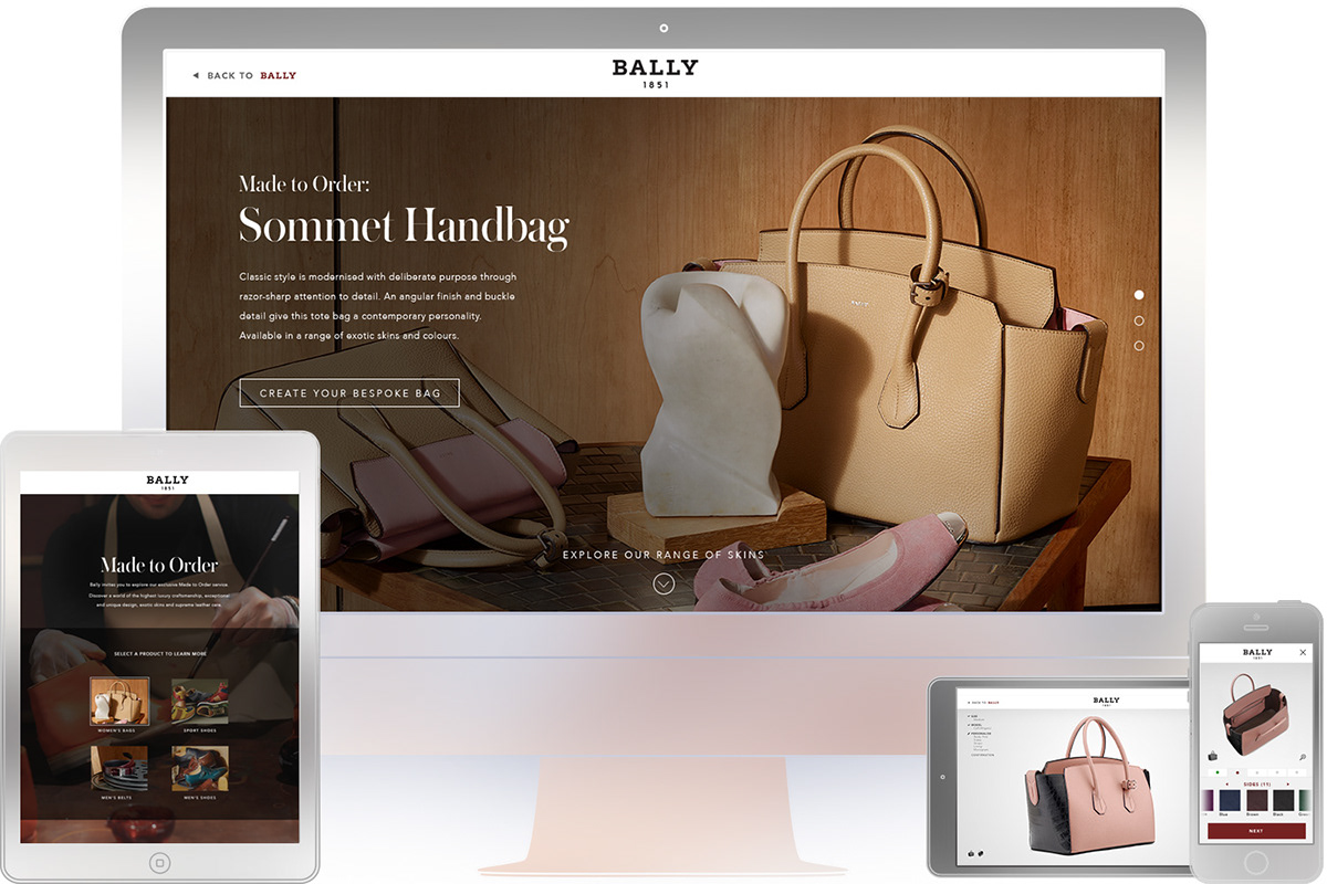 bally Fashion  bespoke made to order Personalisation UI ux Web Design  Responsive
