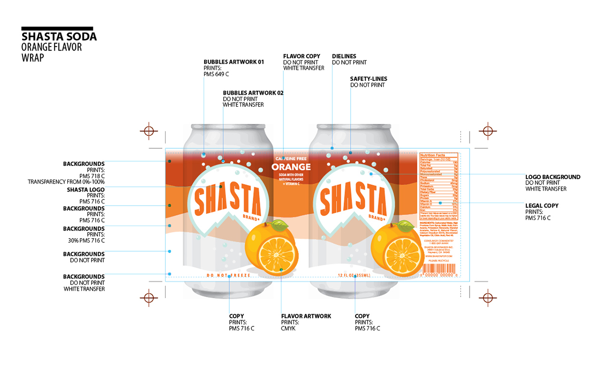 pratt PackagingTechnology soda can shasta coke orange cherry sparkly bubble water rebranding soft drink