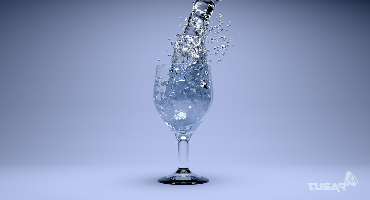 3d glass 3D glass with water 3ds max vray